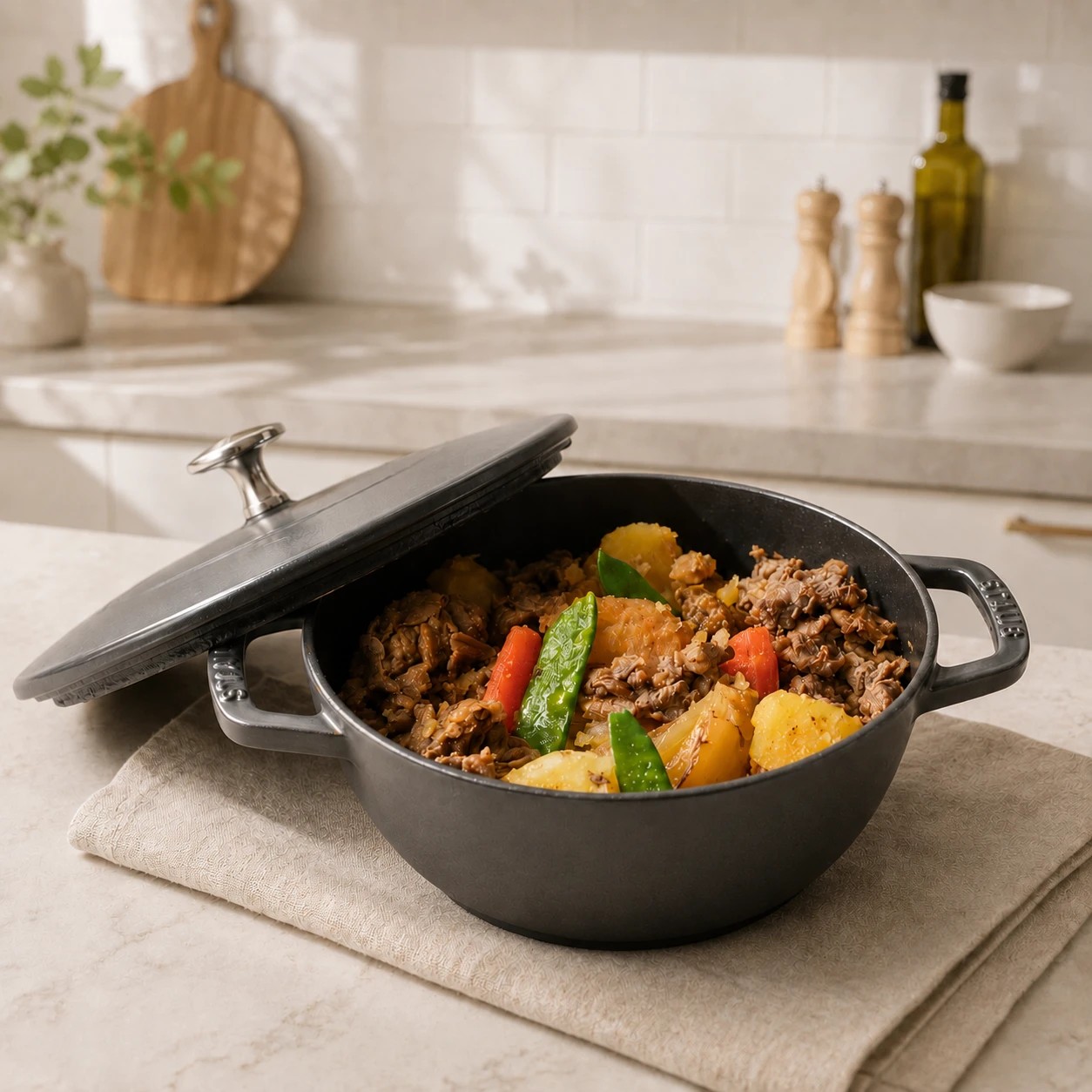 STAUB Wa-NABE L 20cm — Enameled Cast Iron Pot, Black